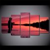 Fishing In The Lake At Sunset - Fishing Canvas Wall Art