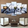 Fishing Rod 20 - Fishing 5 Panel Canvas Art Wall Decor