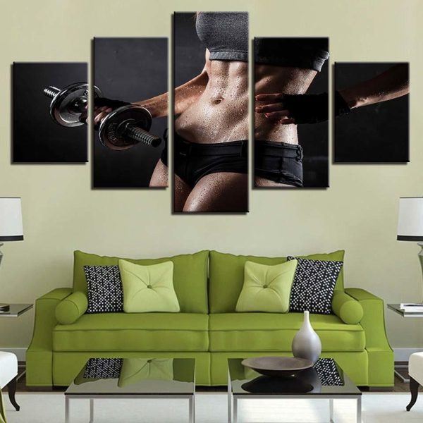 Fitness Movement 1 - Sport 5 Panel Canvas Art Wall Decor