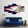 Flag Of American Samoa 1 - Abstract 5 Panel Canvas Art Wall Decor