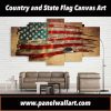 Flag Of American Unique - Abstract 5 Panel Canvas Art Wall Decor