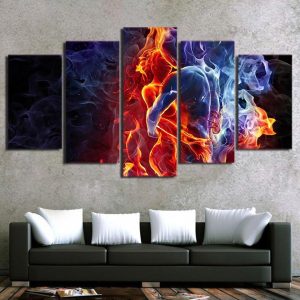 Flame Figures 1 - Abstract 5 Panel Canvas Art Wall Decor