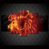 Flame Figures - Abstract 5 Panel Canvas Art Wall Decor