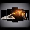 Flame Shock Light Bulb 01 - Abstract 5 Panel Canvas Art Wall Decor