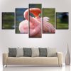 Flamingos 2 - Animal 5 Panel Canvas Art Wall Decor