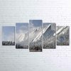 Flatirons Snow Mountain Mountains Nature - 5 Panel Canvas Art Wall Decor