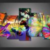 Floral Butterfly - Abstract Animal 5 Panel Canvas Art Wall Decor