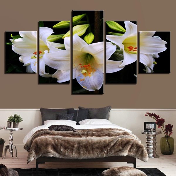 Flower 31 - Nature 5 Panel Canvas Art Wall Decor