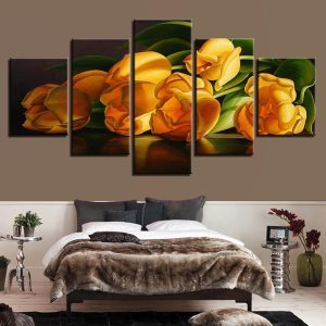 Flower 34 - Nature 5 Panel Canvas Art Wall Decor