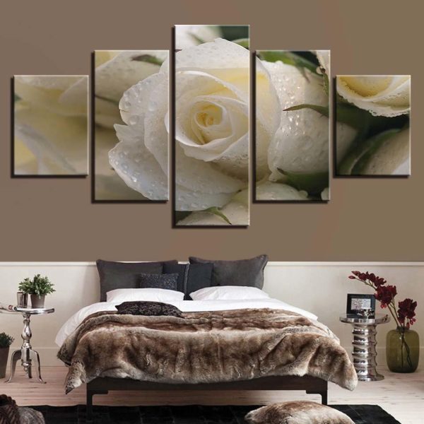 Flower 37 - Nature 5 Panel Canvas Art Wall Decor