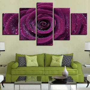 Flower 40 -Nature 5 Panel Canvas Art Wall Decor