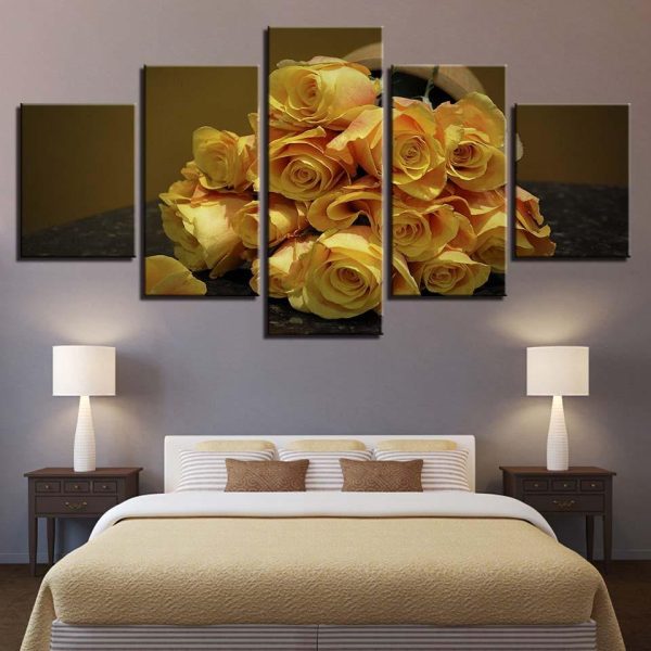 Flower 42 -Nature 5 Panel Canvas Art Wall Decor