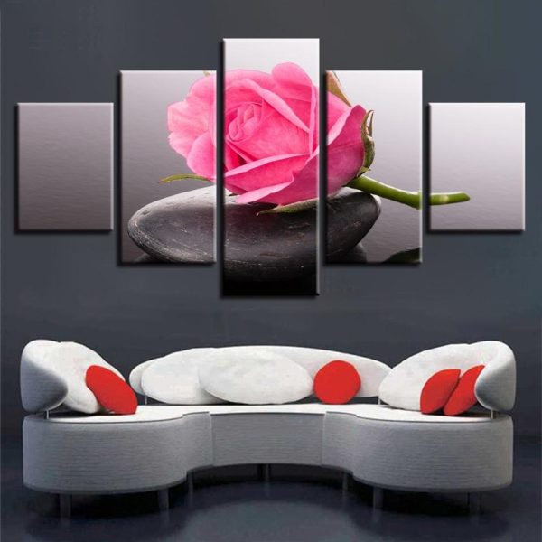 Flower 54 - Nature 5 Panel Canvas Art Wall Decor