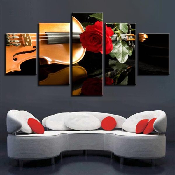 Flower 56 - Nature 5 Panel Canvas Art Wall Decor