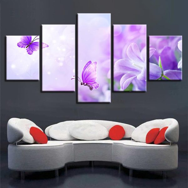 Flower 59 - Nature 5 Panel Canvas Art Wall Decor