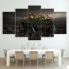 Flowers Grasses - Nature 5 Panel Canvas Art Wall Decor