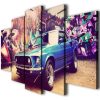 Ford Mustang Beauty Sport Car - Automative 5 Panel Canvas Art Wall Decor