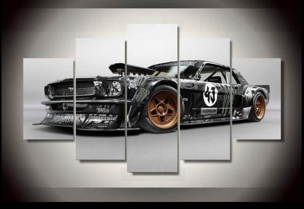 Ford Mustang GT-R Car & Motor - 5 Panel Canvas Art Wall Decor