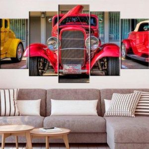 Ford Retro Garage - Automative 5 Panel Canvas Art Wall Decor