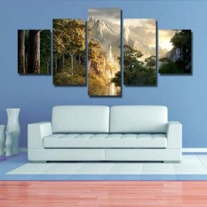 Forest 22 - Nature 5 Panel Canvas Art Wall Decor