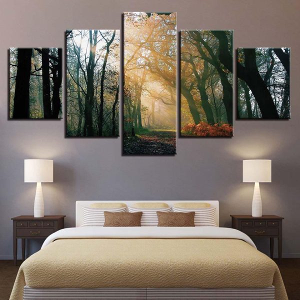 Forest 5 - Nature 5 Panel Canvas Art Wall Decor