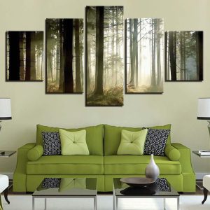 Forest 50 - Nature 5 Panel Canvas Art Wall Decor