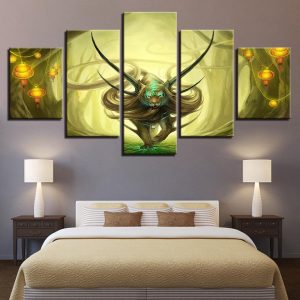 Forest Animal Tiger Angle Abstract - Abstract Animal 5 Panel Canvas Art Wall Decor