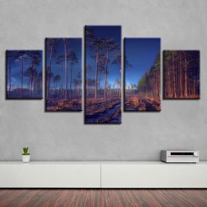 Forest Natural - Nature 5 Panel Canvas Art Wall Decor