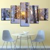 Forest Snow 1 - Nature 5 Panel Canvas Art Wall Decor