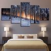 Forest Snow 2 - Nature 5 Panel Canvas Art Wall Decor