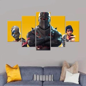 Fortnite Battle Royale Game Anime Gaming - 5 Panel Canvas Art Wall Decor