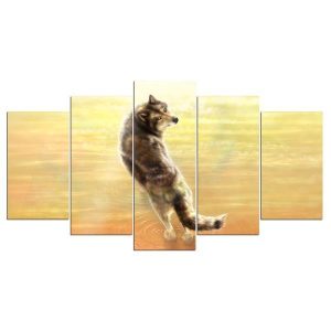 Fox 2 - Animal 5 Panel Canvas Art Wall Decor