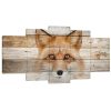 Fox Head Painting Animal - 5 Panel Canvas Art Wall Decor