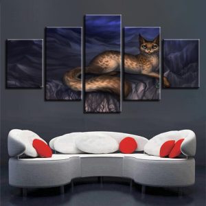 Fox Night - Animal 5 Panel Canvas Art Wall Decor