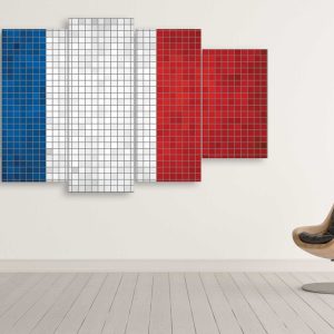 France Mosaics Flag - Abstract 5 Panel Canvas Art Wall Decor