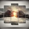 Freedom Fighters Fire - Abstract 5 Panel Canvas Art Wall Decor