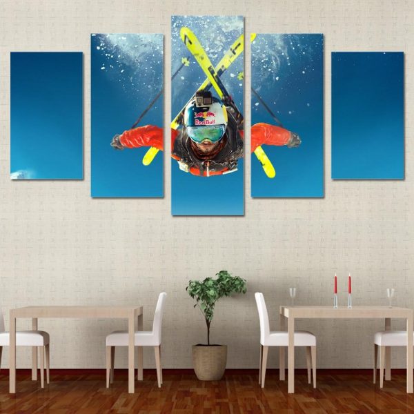 Freestyle Skiing - Sport 5 Panel Canvas Art Wall Decor