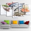 Fresh Fish Seafood Market - Fishing 5 Panel Canvas Art Wall Decor