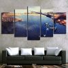 Freshwater Fishing 1 - Fishing 5 Panel Canvas Art Wall Decor