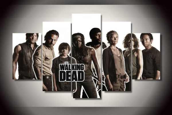 From The Walking Dead- Movie 5 Panel Canvas Art Wall Decor