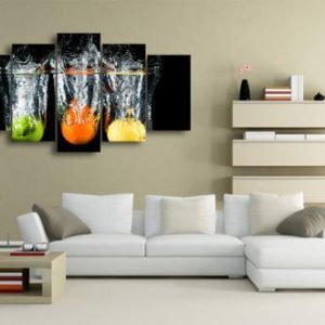 Fruit Fell Into The Cup - Nature 5 Panel Canvas Art Wall Decor