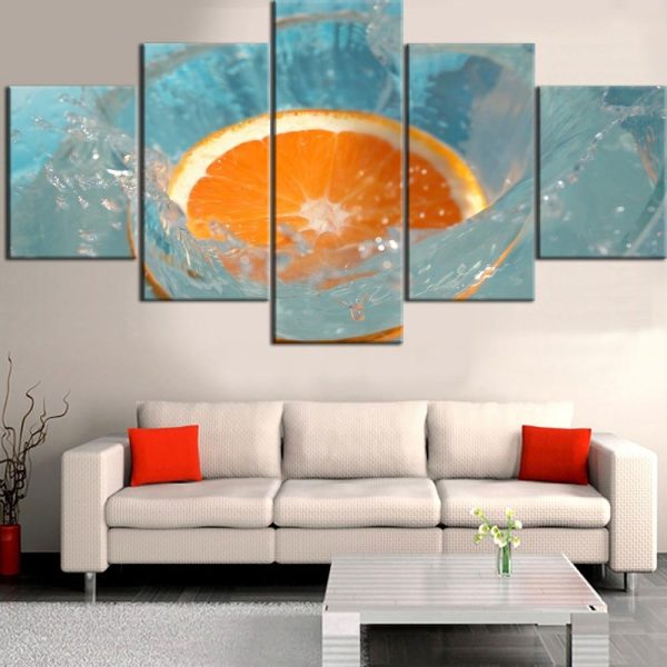 Fruit Oranges 1 - Kitchen 5 Panel Canvas Art Wall Decor