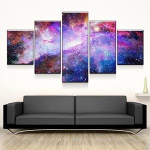 Galaxy Nebula Space - 5 Panel Canvas Art Wall Decor