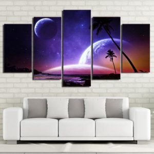 Galaxy Worlds - Nature 5 Panel Canvas Art Wall Decor