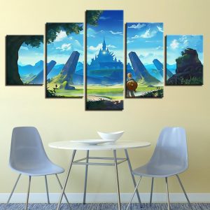 Game Characters Landscape Legend Of Zelda Gaming - 5 Panel Canvas Art Wall Decor