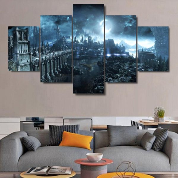 Game Dark Souls - Gaming 5 Panel Canvas Art Wall Decor