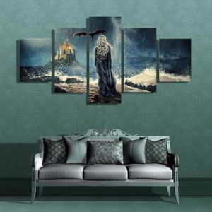 Game Of Thrones Daenerys Targaryen Movie - 5 Panel Canvas Art Wall Decor