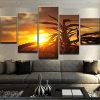 Ganja Sunset - Nature 5 Panel Canvas Art Wall Decor