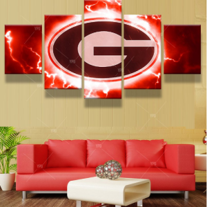 Georgia Bulldogs Football Team Sport - 5 Panel Canvas Art Wall Decor