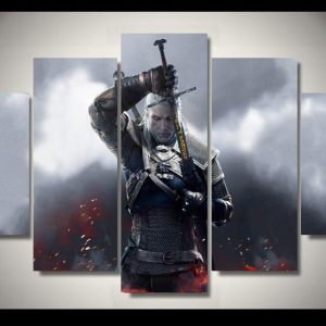 Geralt In The Wild Hunt - Movie 5 Panel Canvas Art Wall Decor